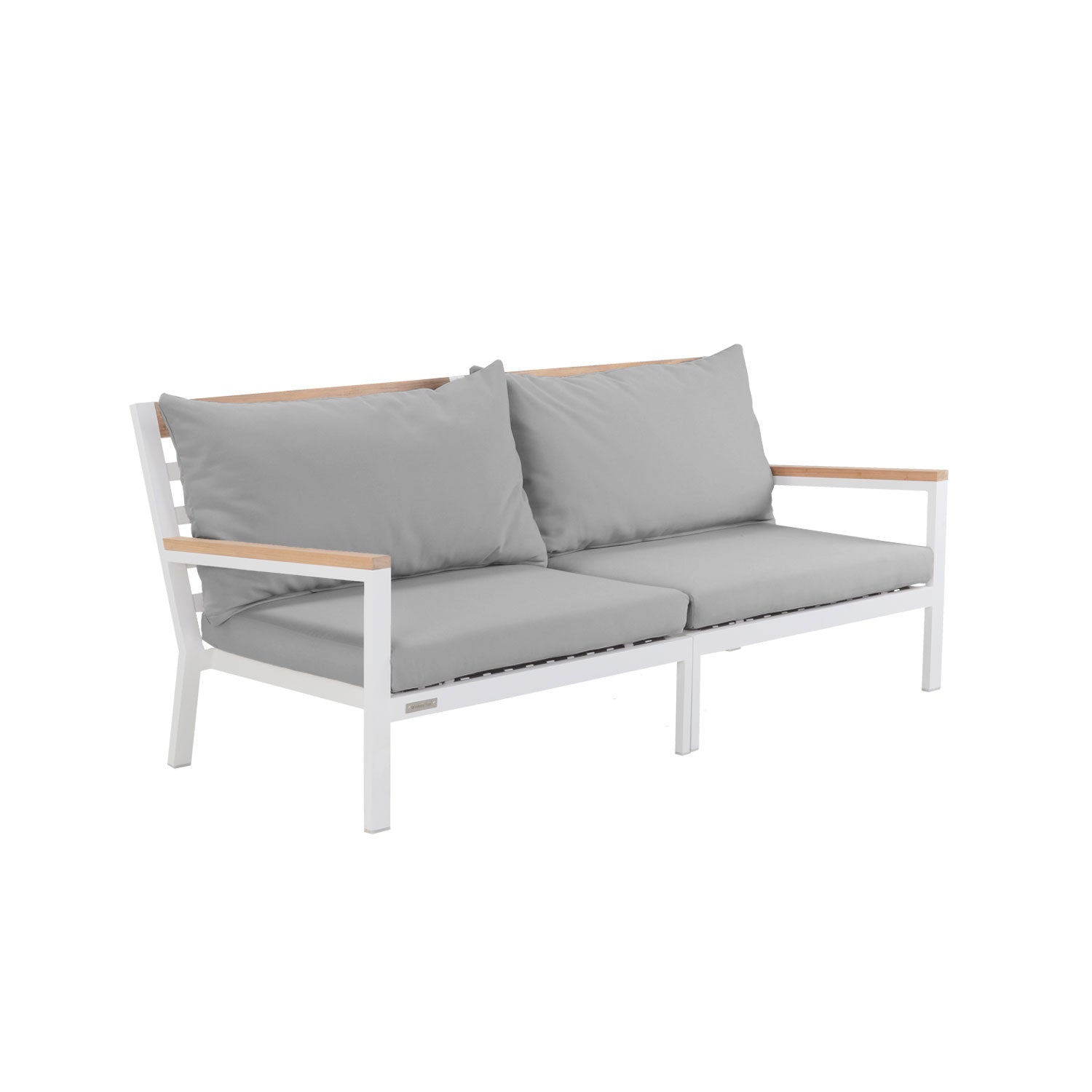 Abacus Alu Sofa White - L194 - 3 Seater / Olefin Grey