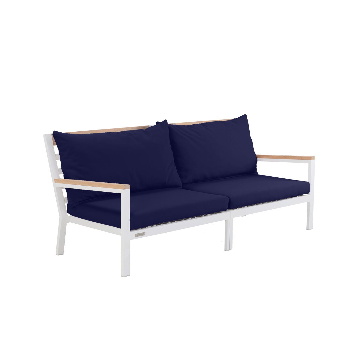 Abacus Alu Sofa White - L194 - 3 Seater / Olefin Navy