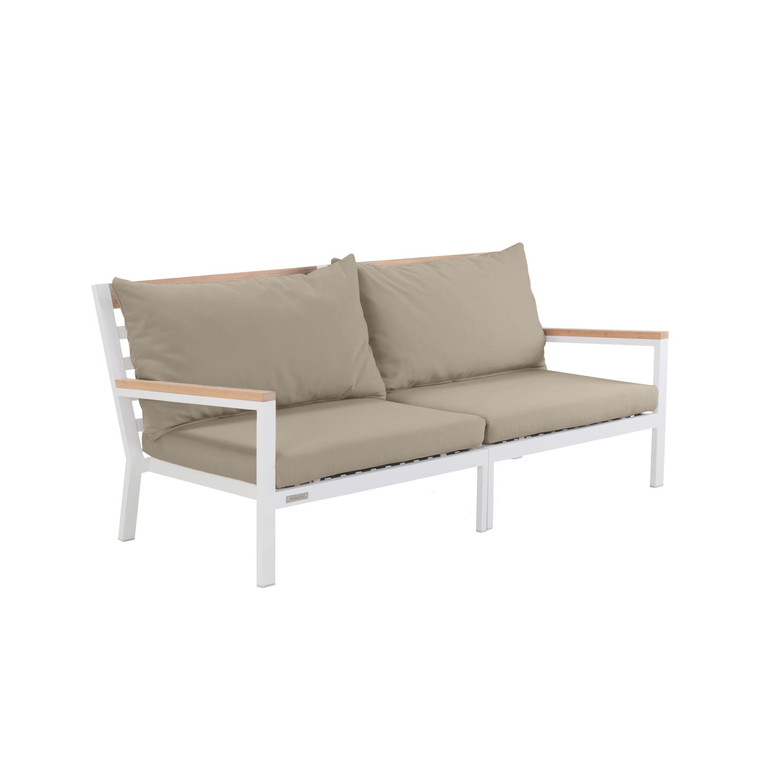 Abacus Alu Sofa White - L194 - 3 Seater / Olefin Taupe