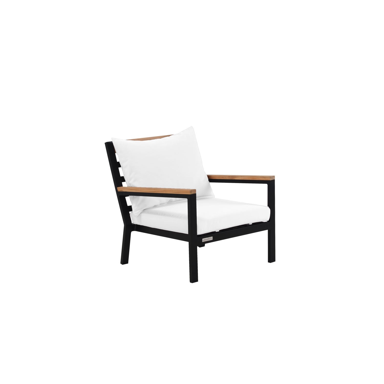 Abacus Alu Deep Seater Black - Sunbrella White