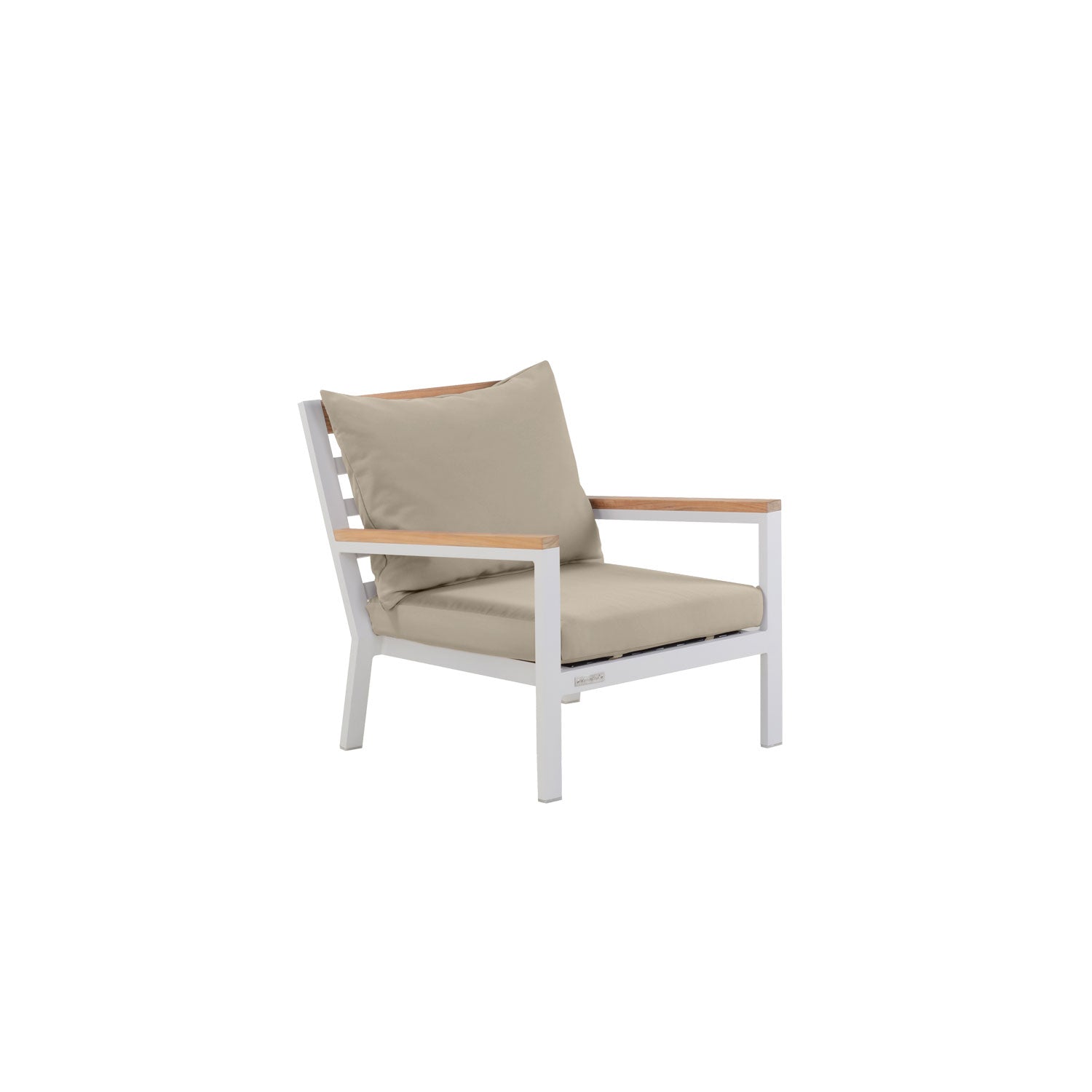 Abacus Alu Deep Seater White - Sunbrella Granite Grey