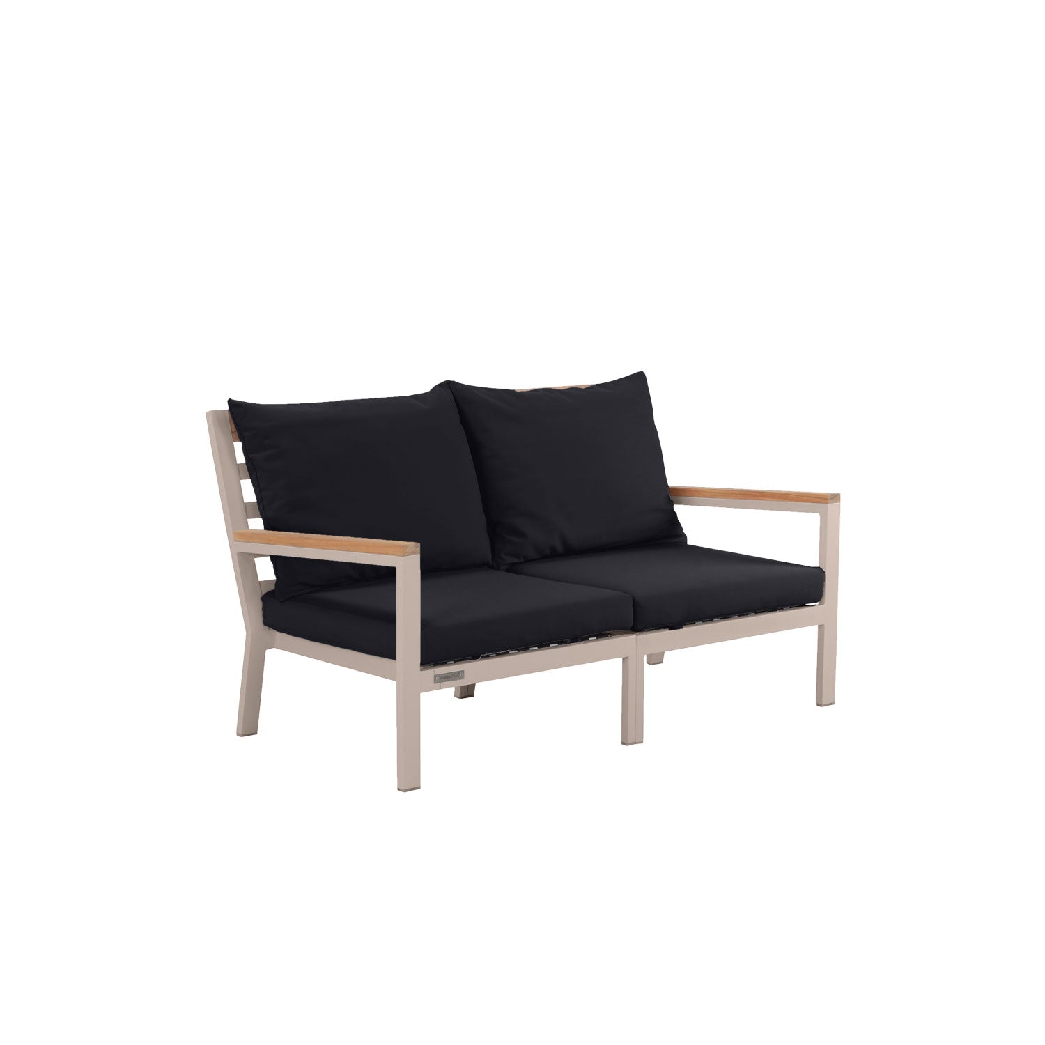 Abacus Alu Outdoor Sofa Taupe - L144 - 2 Seater / Olefin Black