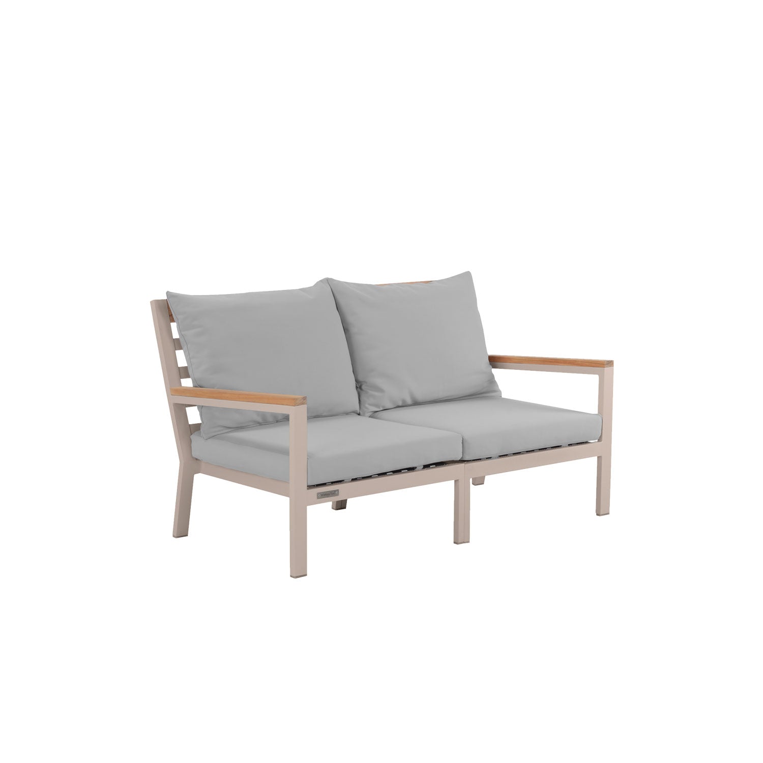 Abacus Alu Outdoor Sofa Taupe - L144 - 2 Seater / Olefin Grey