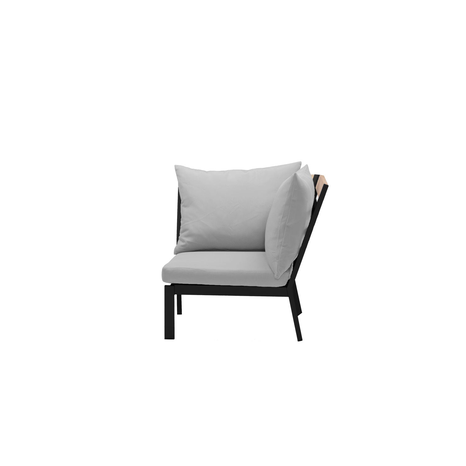 Abacus Alu Corner Black - Sunbrella Granite Grey