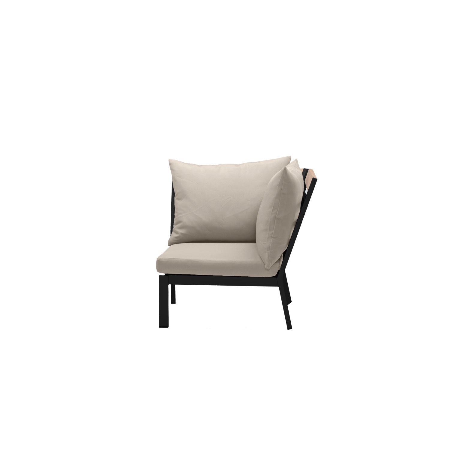 Abacus Alu Corner Black - Sunbrella Taupe