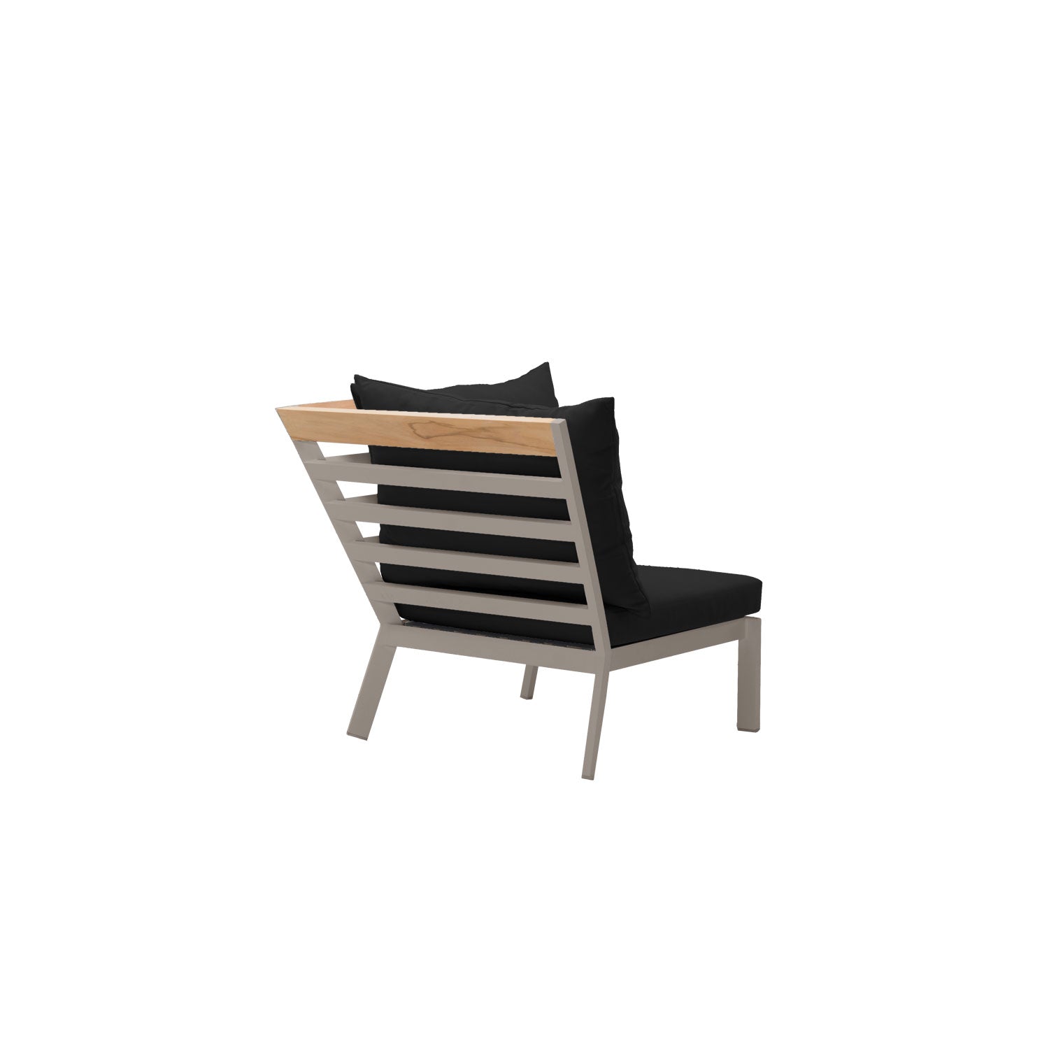 Abacus Alu Corner Taupe - Sunbrella Raven Black