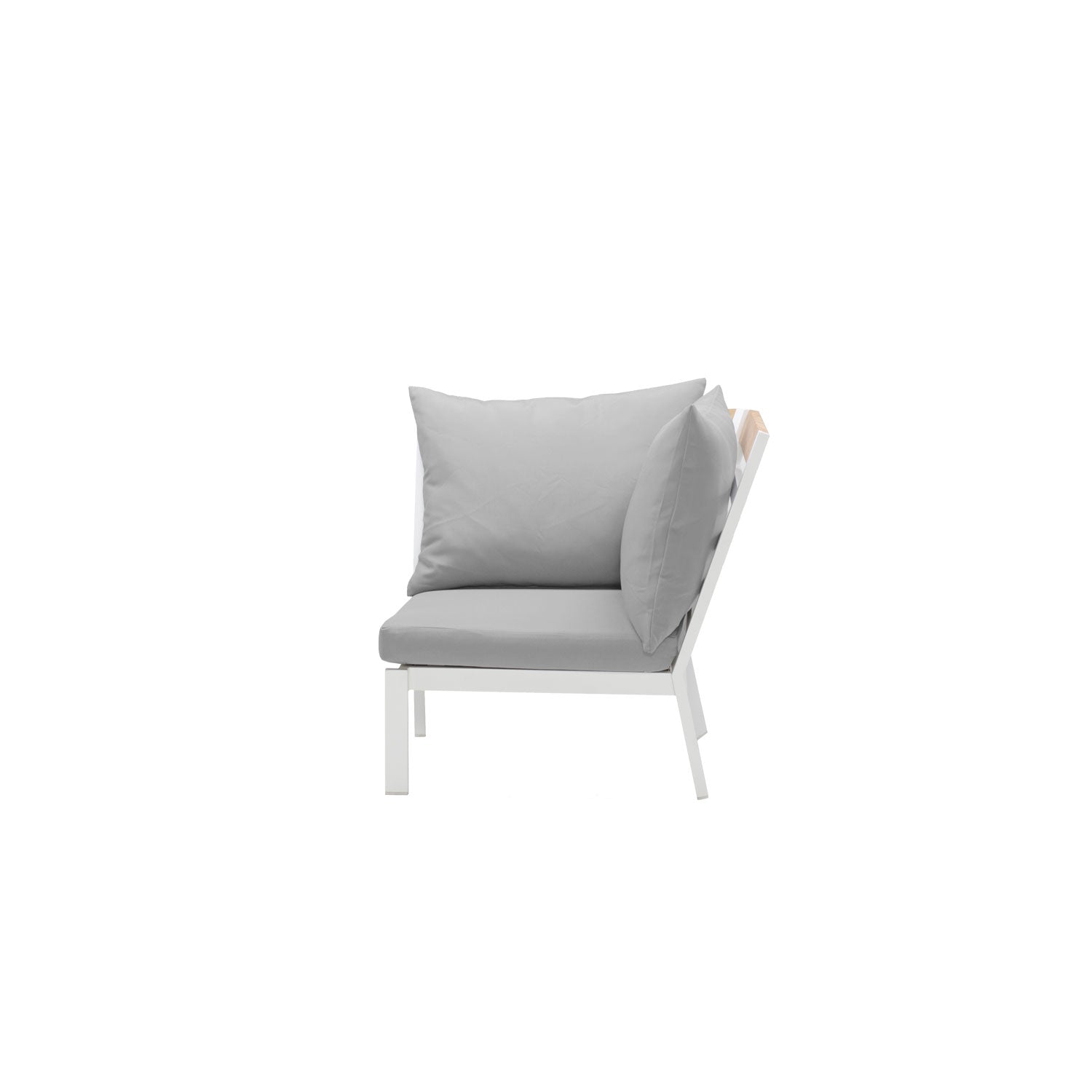 Abacus Alu Corner White - Sunbrella Granite Grey
