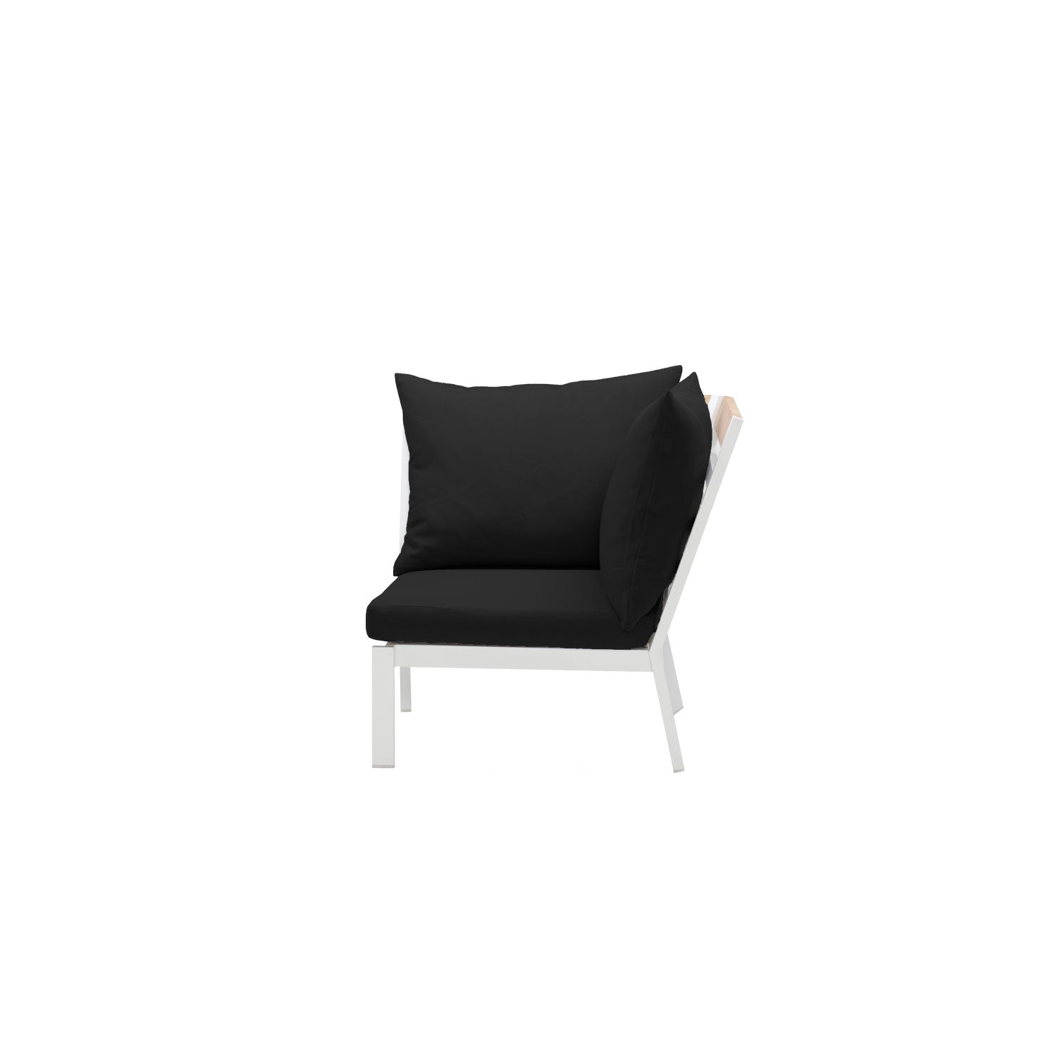 Abacus Alu Corner White - Sunbrella Raven Black