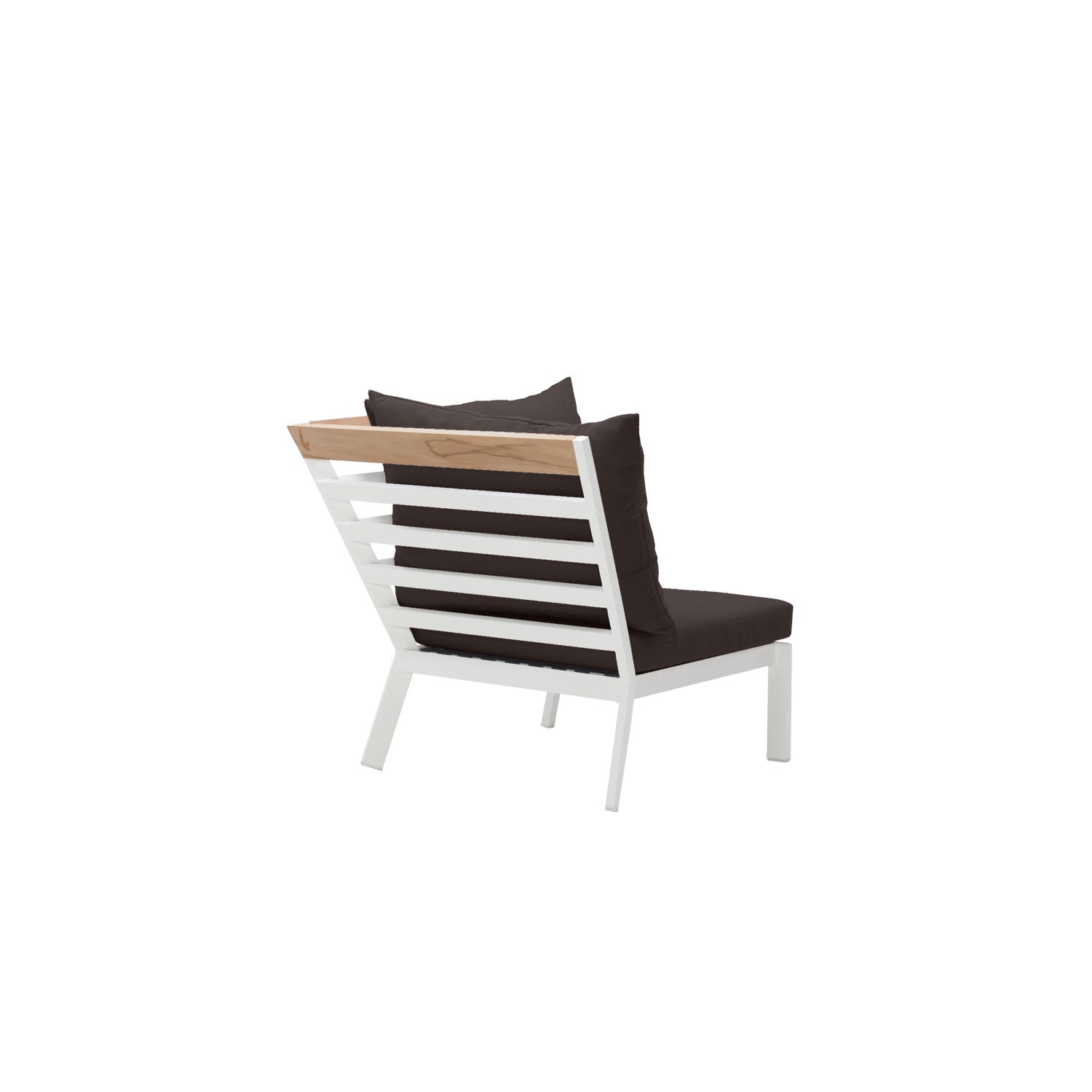 Abacus Alu Corner White - Sunbrella Walnut
