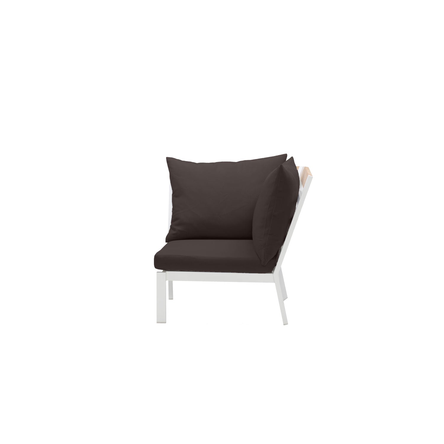 Abacus Alu Corner White - Sunbrella Walnut