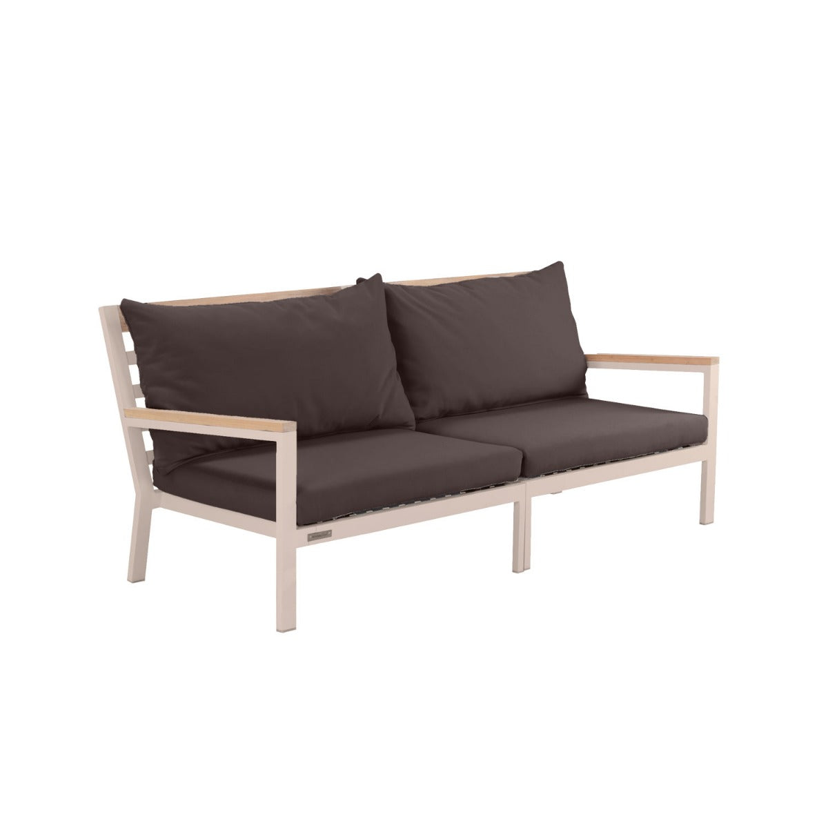 Abacus Alu Outdoor Sofa Taupe - L194 - 3 Seater / Sunbrella Walnut