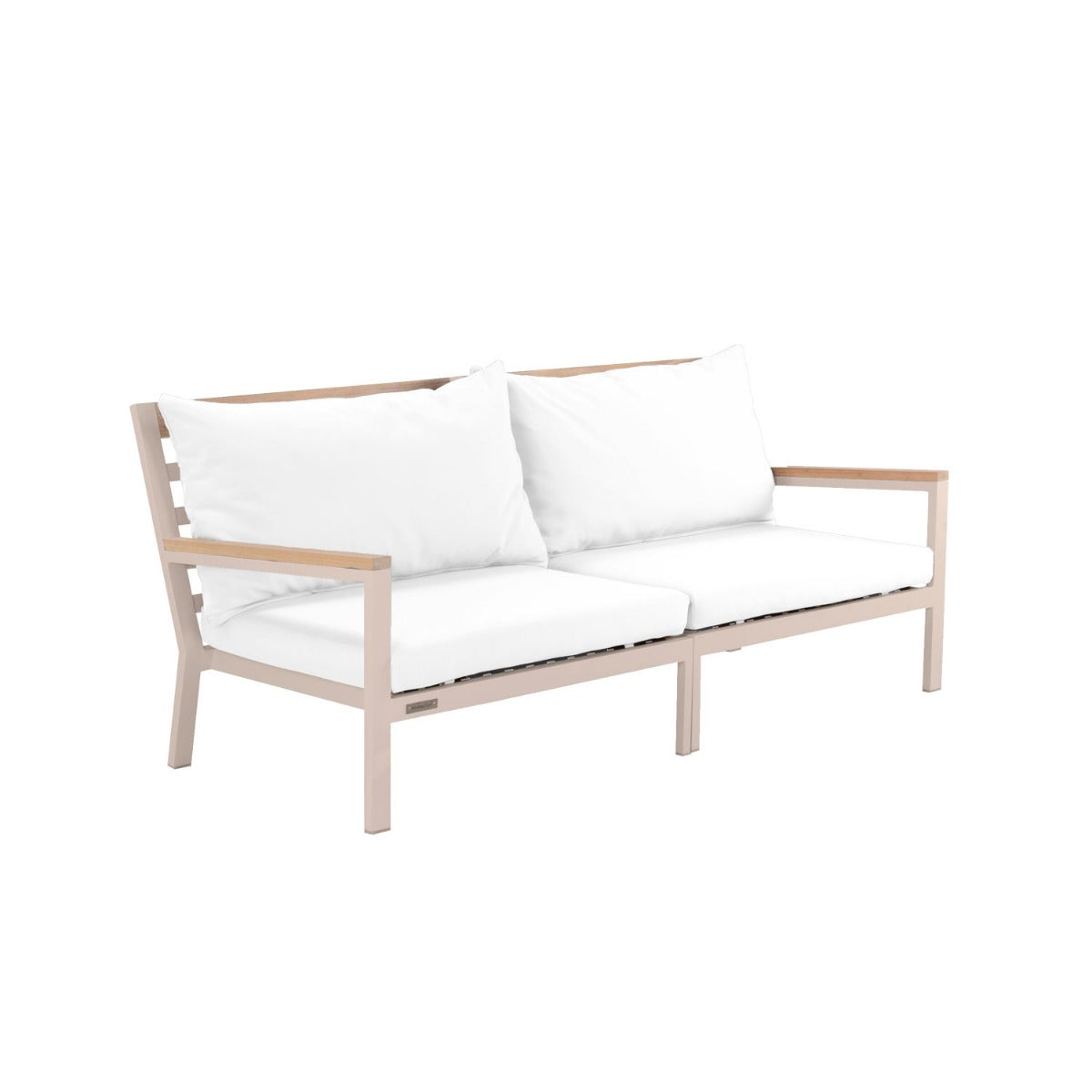 Abacus Alu Outdoor Sofa Taupe - L194 - 3 Seater / Sunbrella White