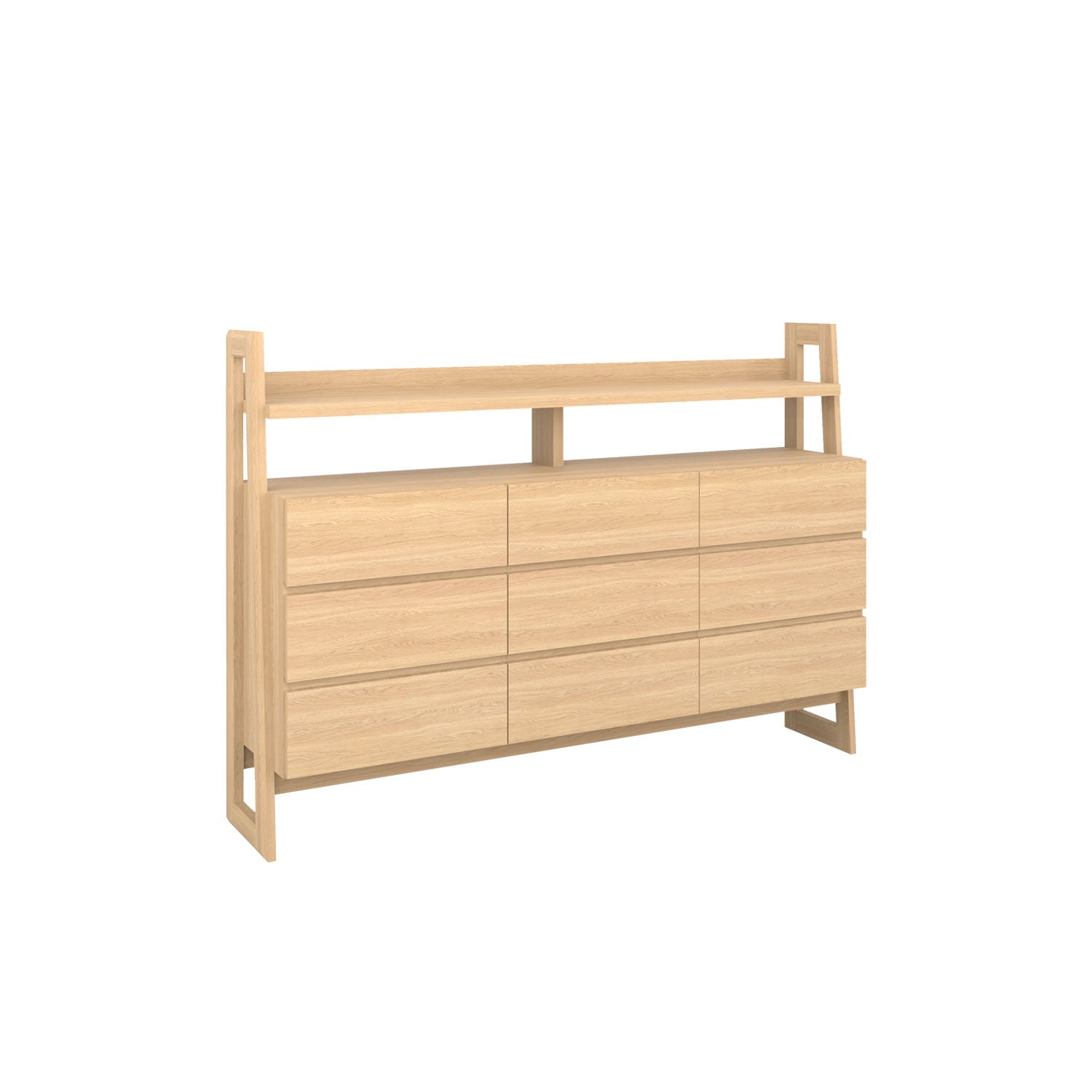 Alto 9 Drawer Dresser Oak - Solid Oak
