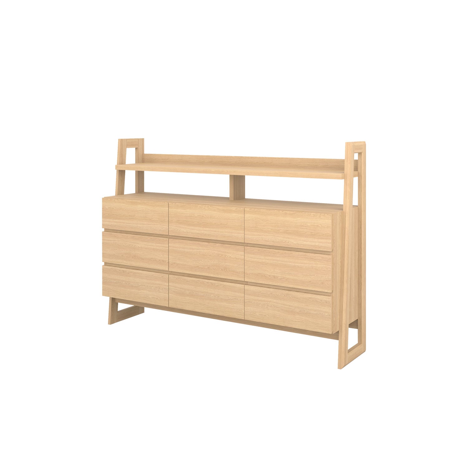 Alto 9 Drawer Dresser Oak - Solid Oak