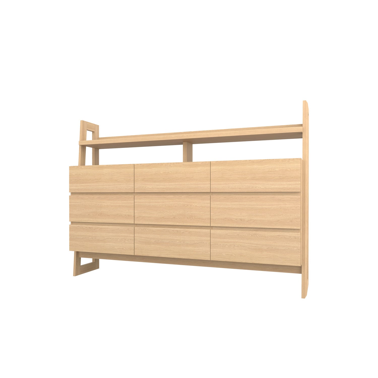Alto 9 Drawer Dresser Oak - Solid Oak