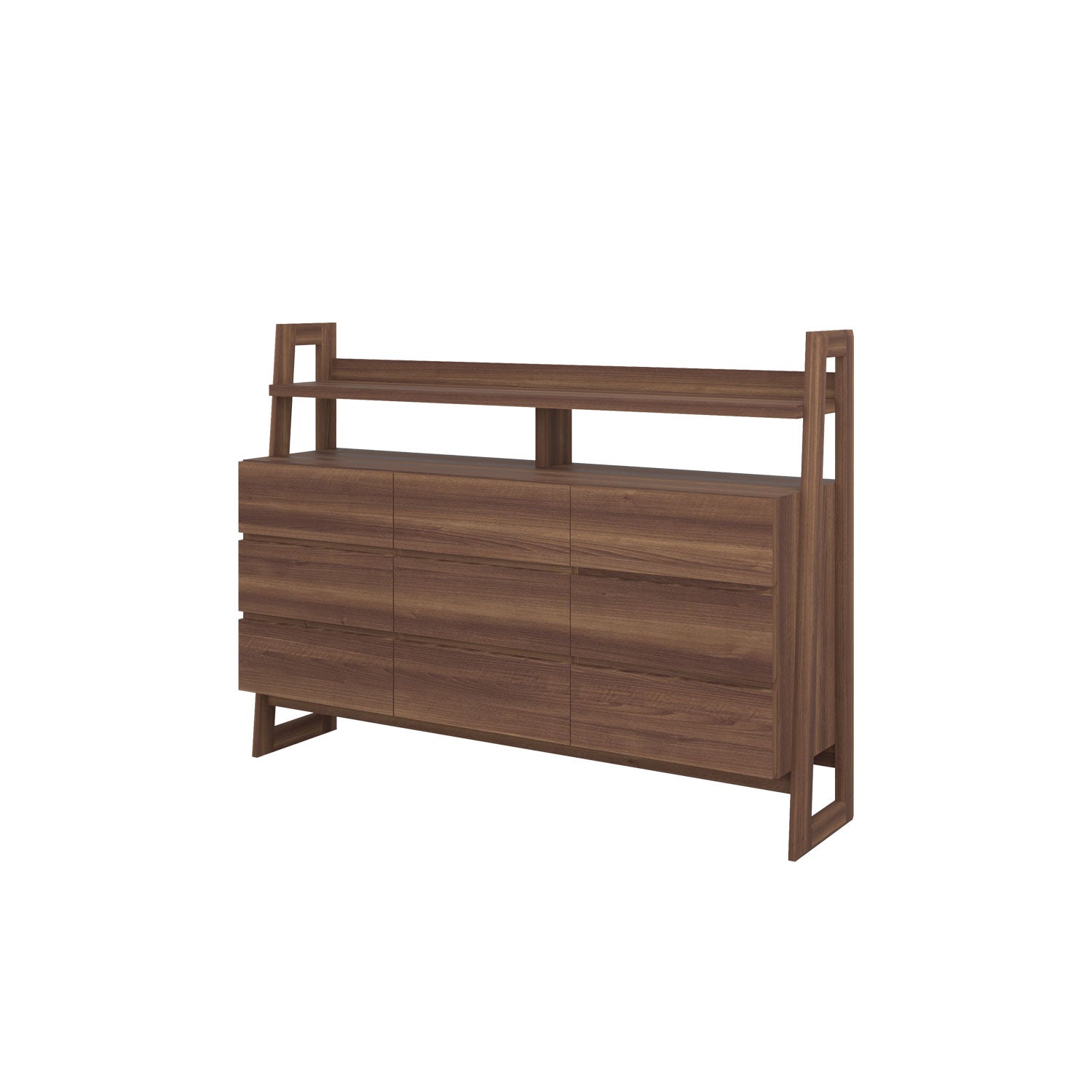 Alto 9 Drawer Dresser Walnut - Walnut Veneer
