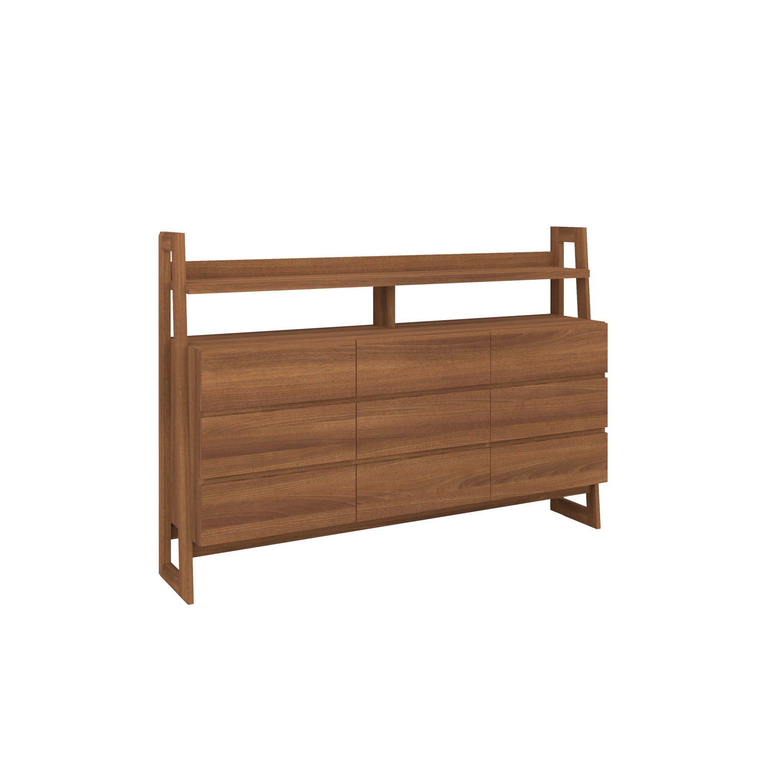 Alto 9 Drawer Dresser Teak Amber - Teak Veneer