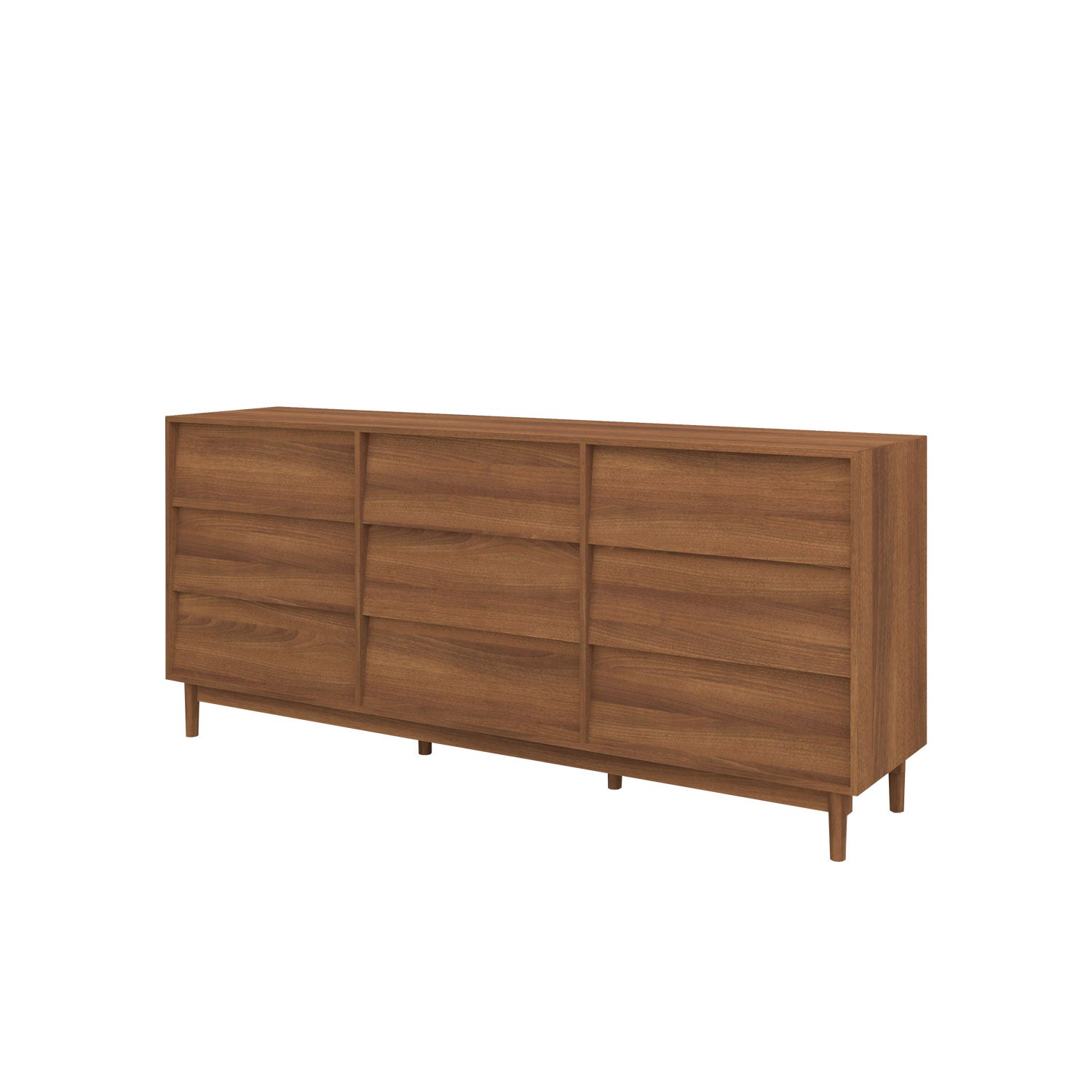 Alvar 9 Drawer Dresser 210 Teak Amber