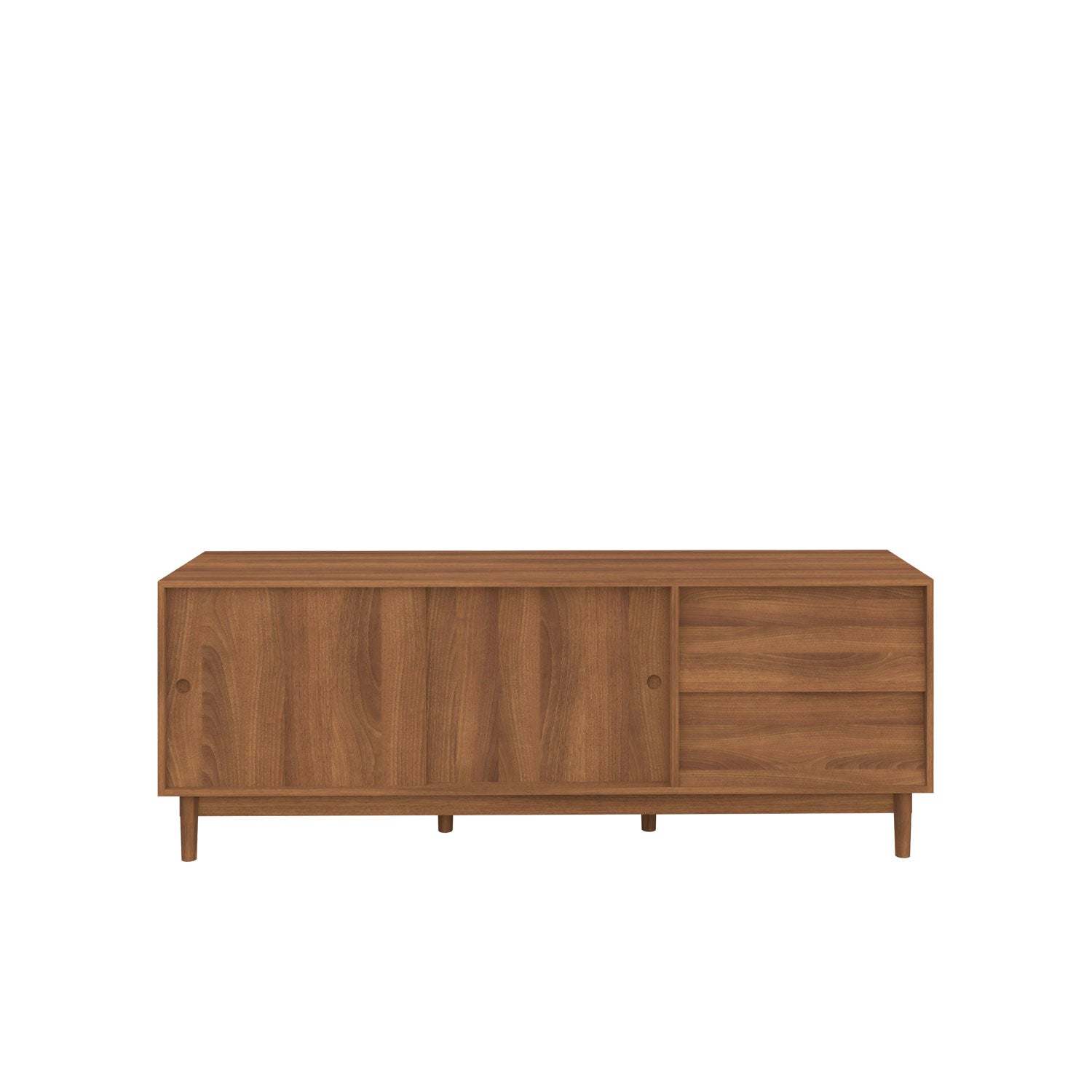 Alvar TV Unit 180 Teak with Sliding Doors & Drawers