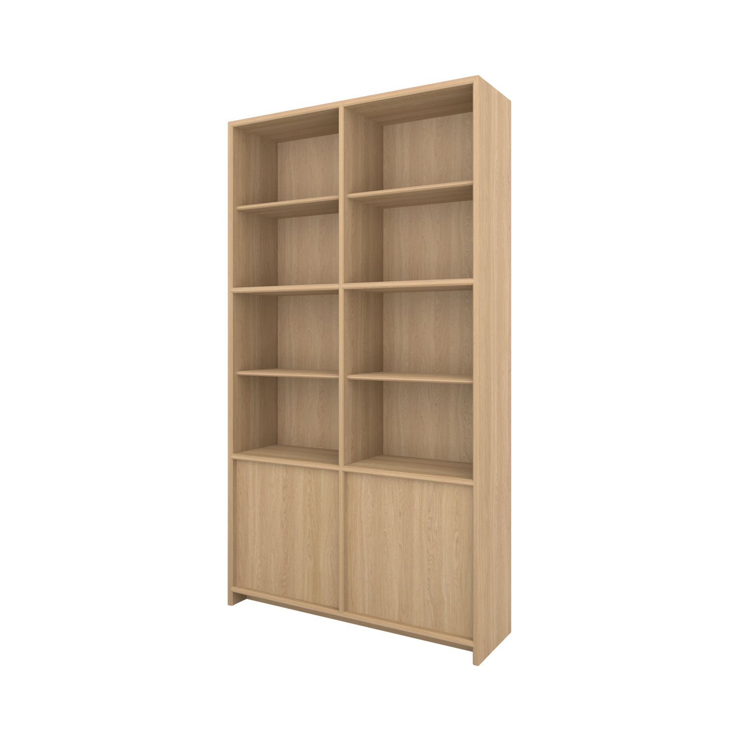 Axel Bookcase with Door Oak - W120cm / Oak/Oak / Solid Oak