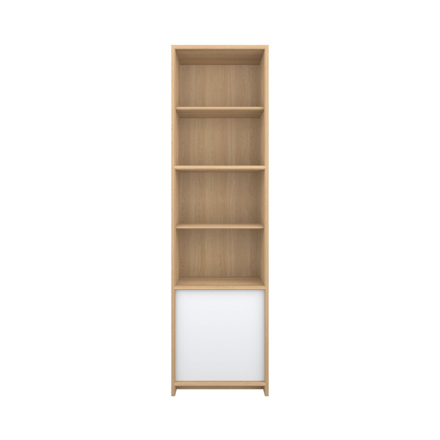 Axel Bookcase with Door Oak - W60cm / Oak/White / Solid Oak