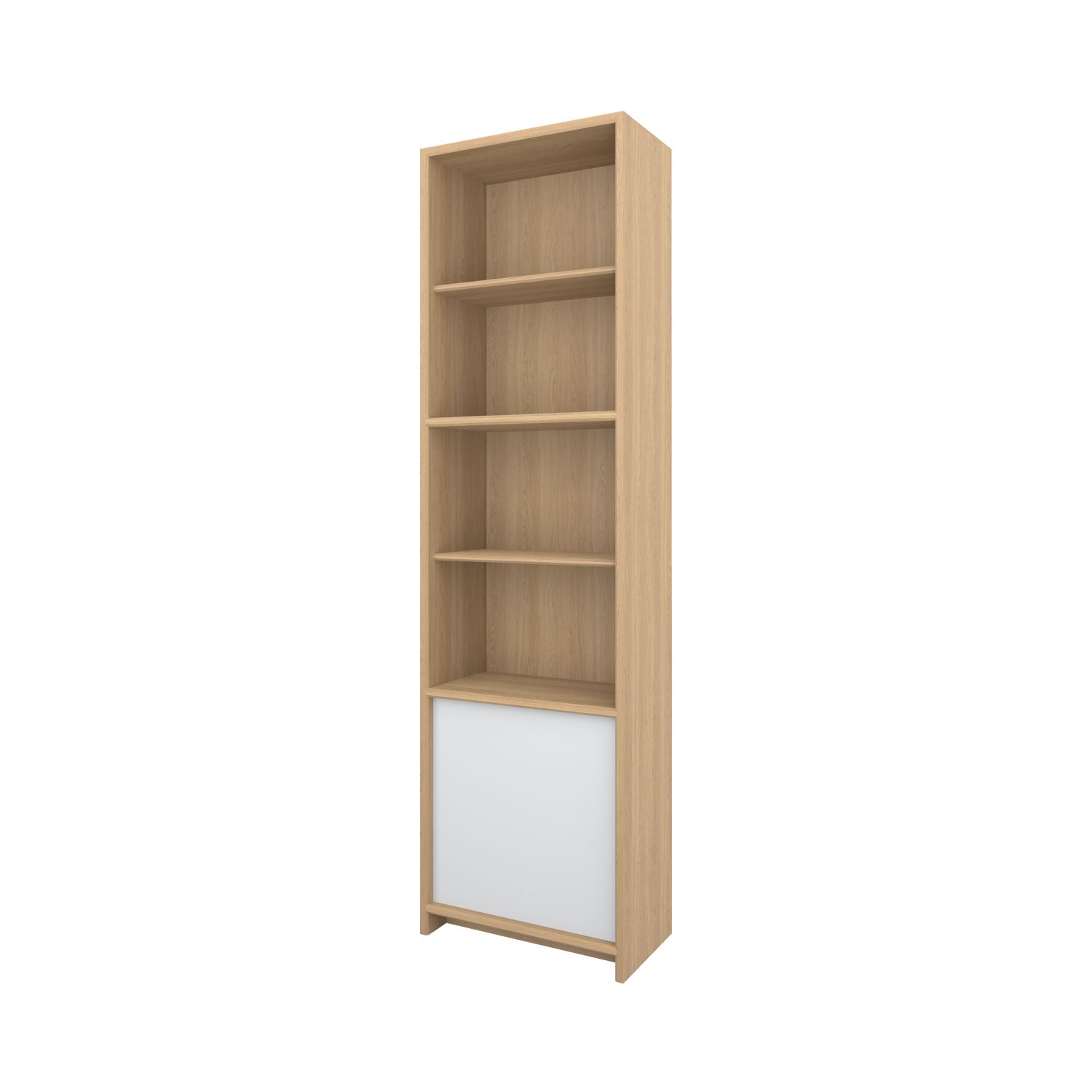 Axel Bookcase with Door Oak - W60cm / Oak/White / Solid Oak