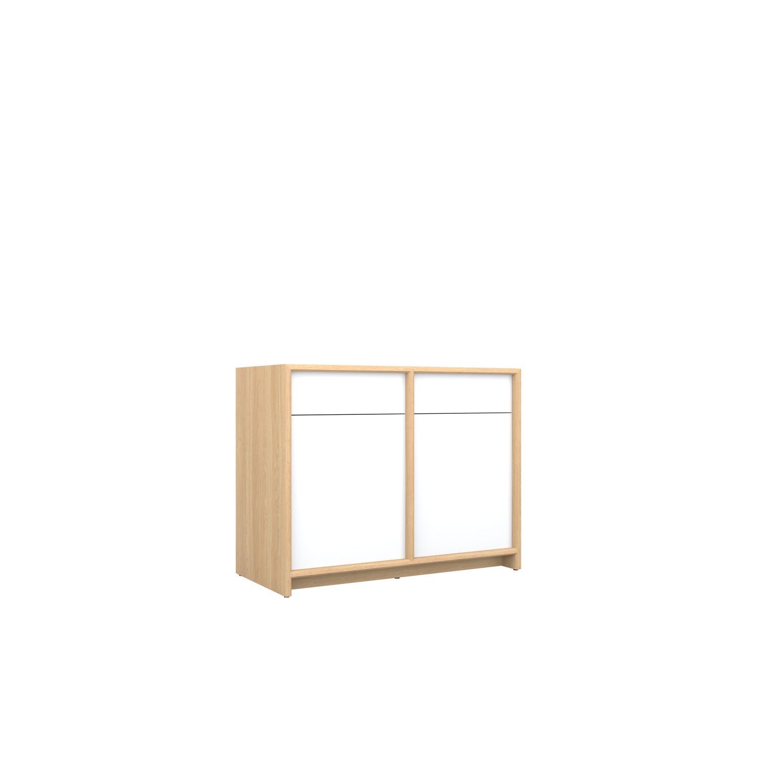 Axel 2 Door Buffet 100 Oak - Oak/White / Solid Oak