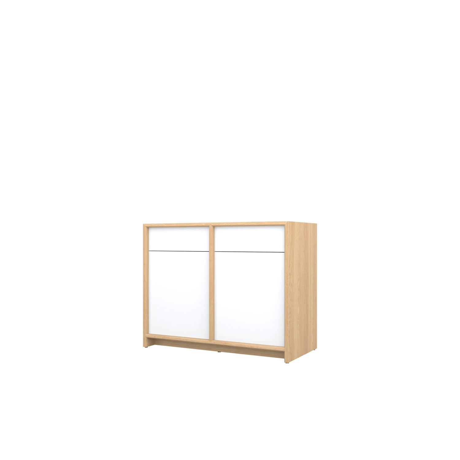 Axel 2 Door Buffet 100 Oak - Oak/White / Solid Oak