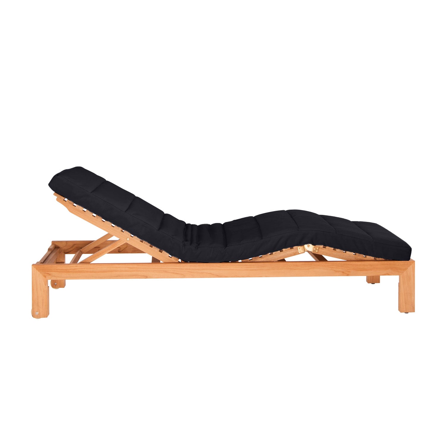 Azure Teak Sunlounger - Olefin Black