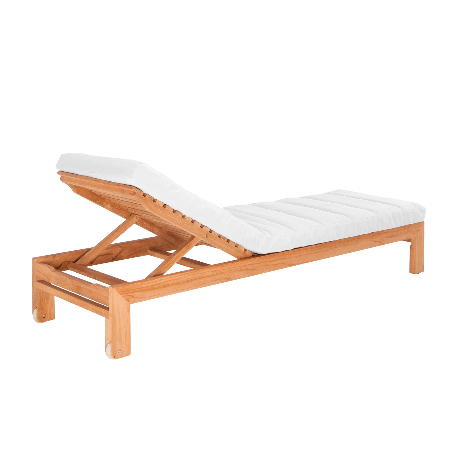 Azure Teak Sunlounger - Olefin White