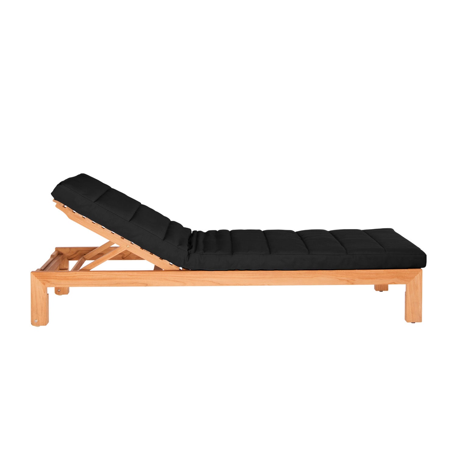 Azure Teak Sunlounger - Sunbrella Raven Black