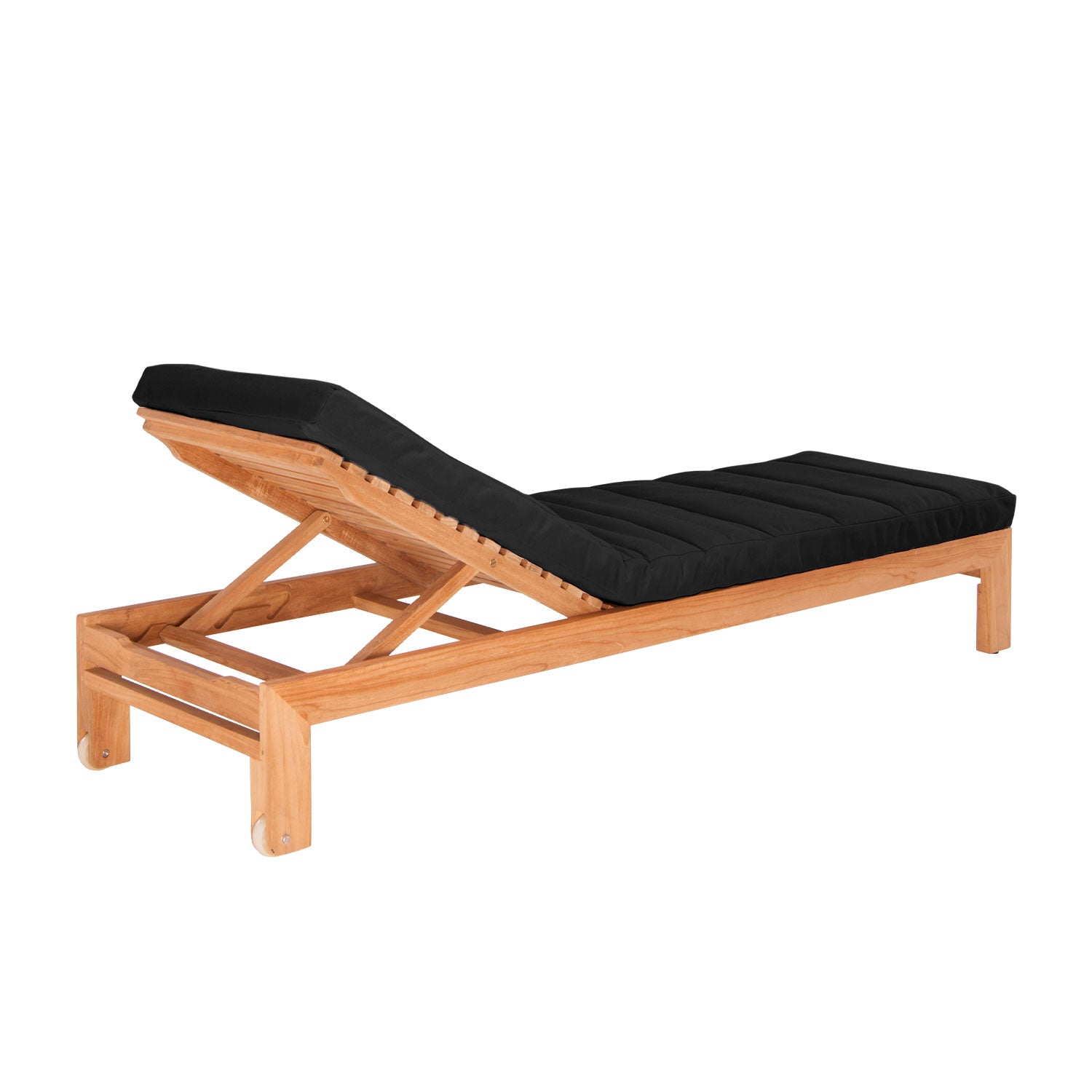 Azure Teak Sunlounger - Sunbrella Raven Black
