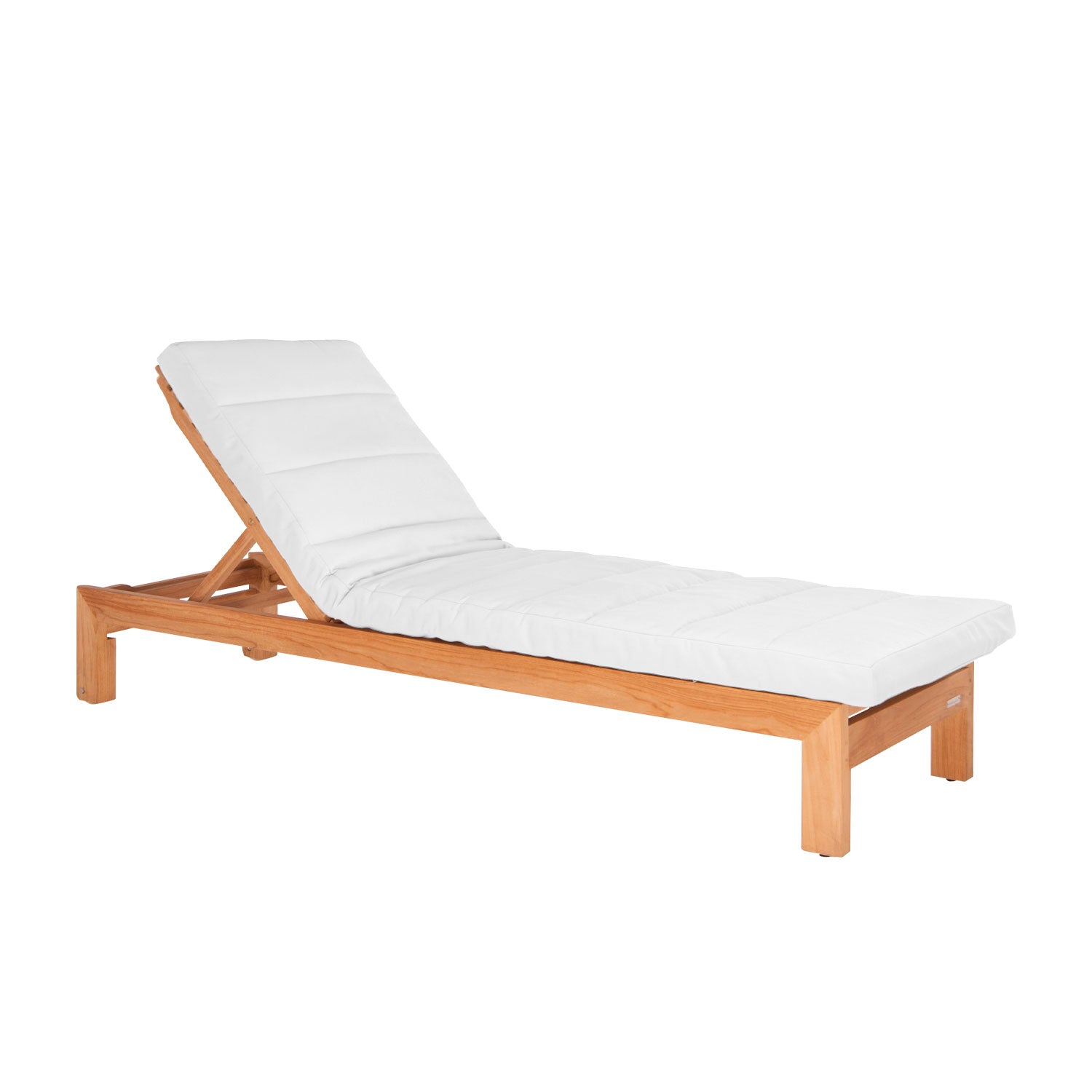 Azure Teak Sunlounger - Sunbrella White