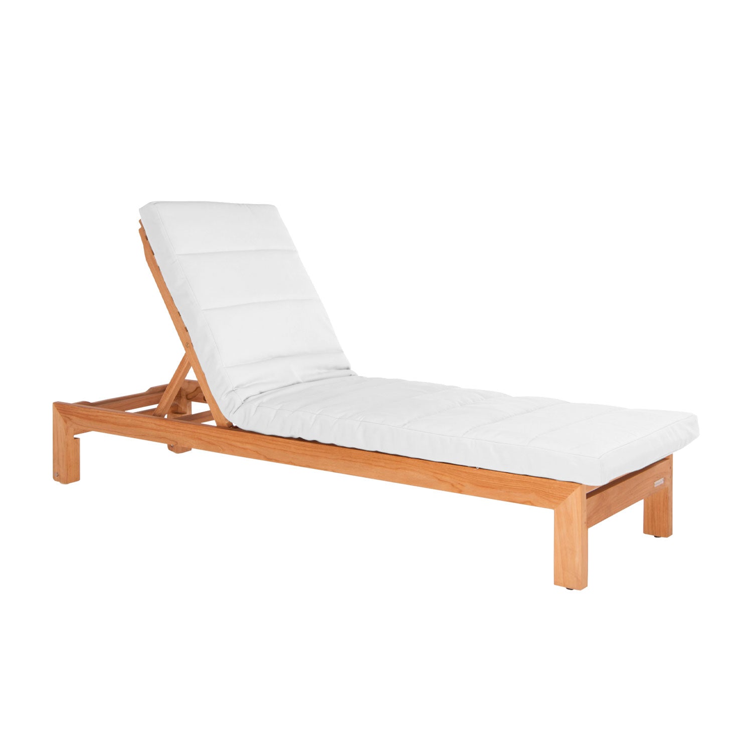 Azure Teak Sunlounger - Sunbrella White