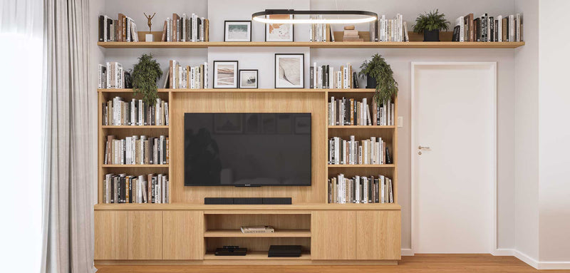 Builtin Bookshelf and TV Unit