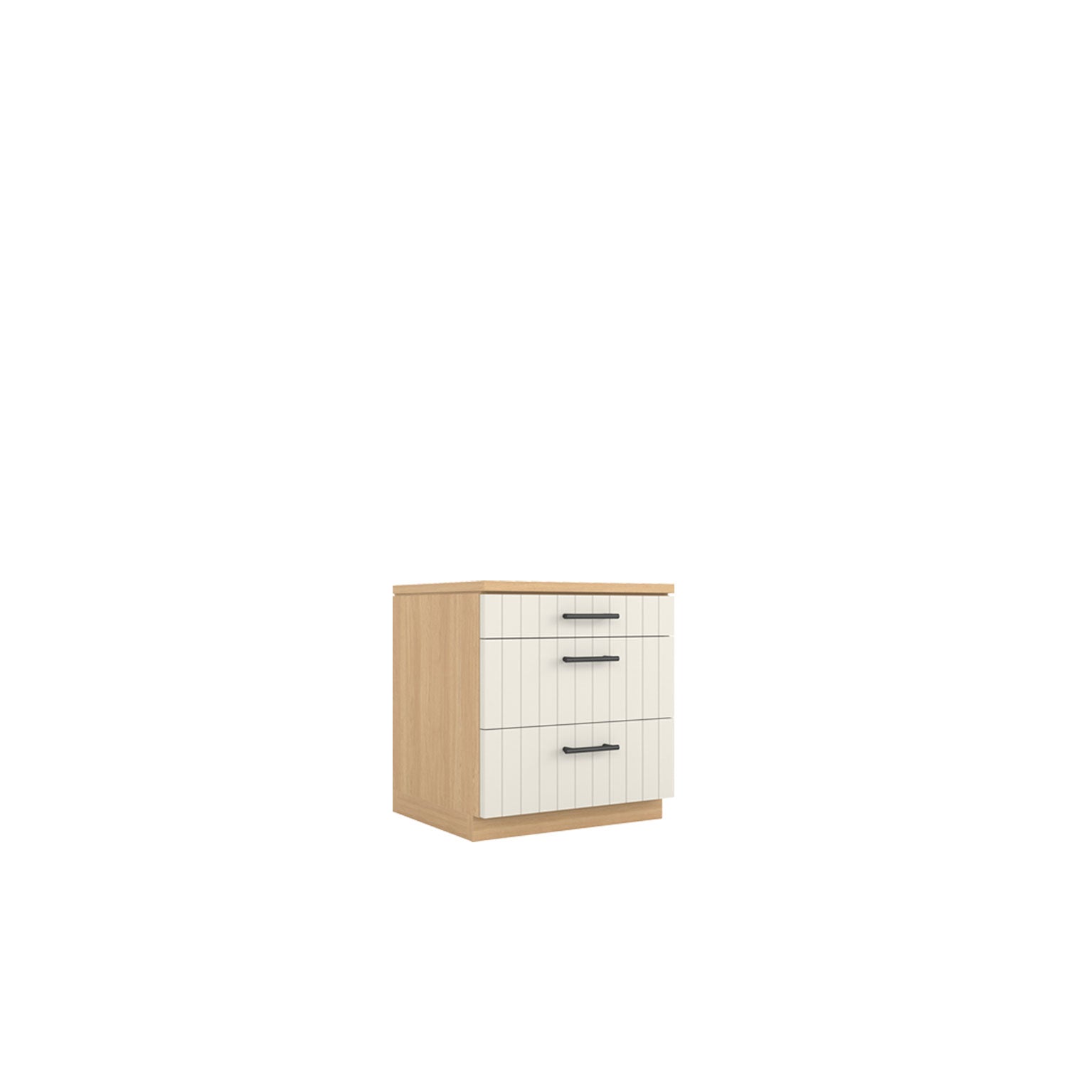 Booker 3 Drawer Bedside - Oak/White