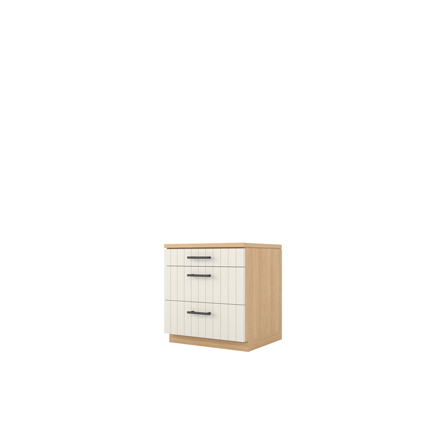 Booker 3 Drawer Bedside - Oak/Oak