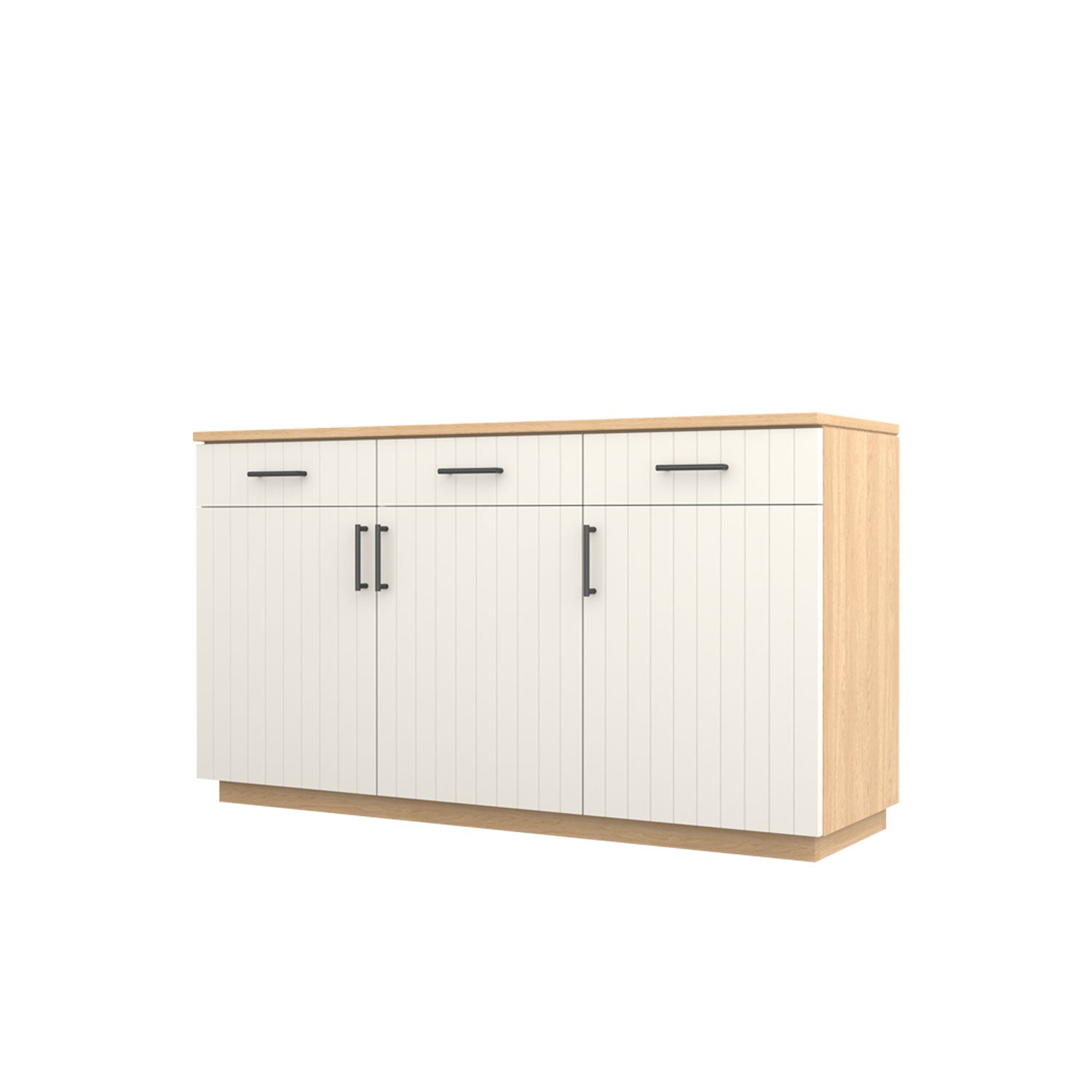 Booker Buffet 160 - Oak/White / Solid Oak