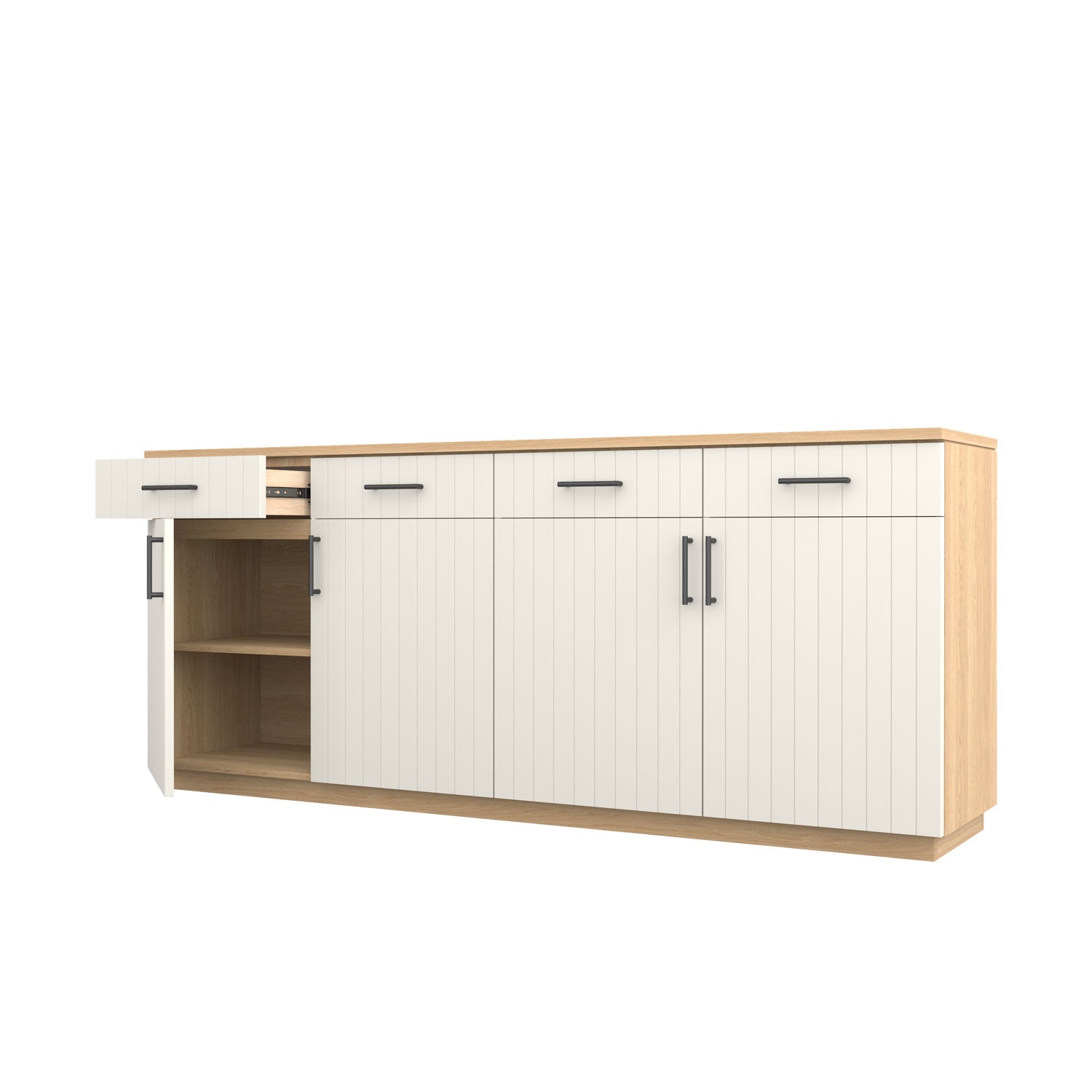 Booker Buffet 210 - Oak/White / Solid Oak