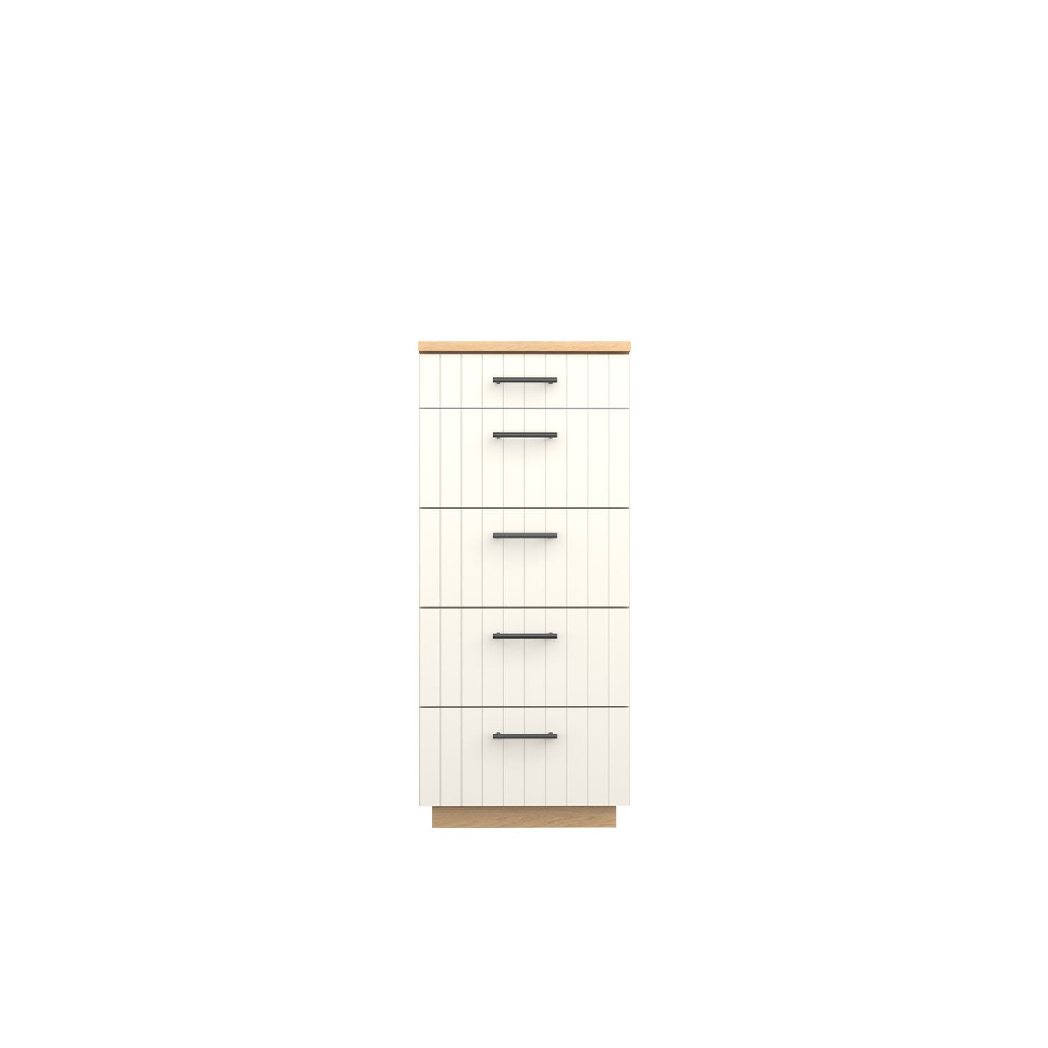 Booker 5 Drawer Tallboy 50 - Oak/White