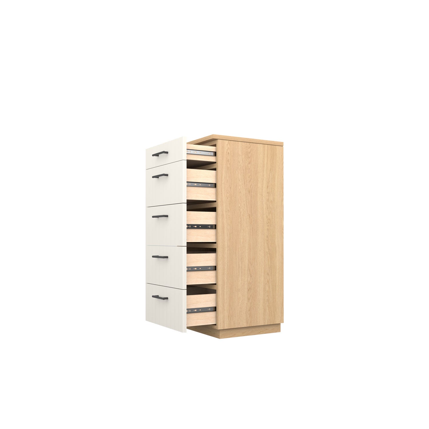 Booker 5 Drawer Tallboy 50 - Oak/Oak
