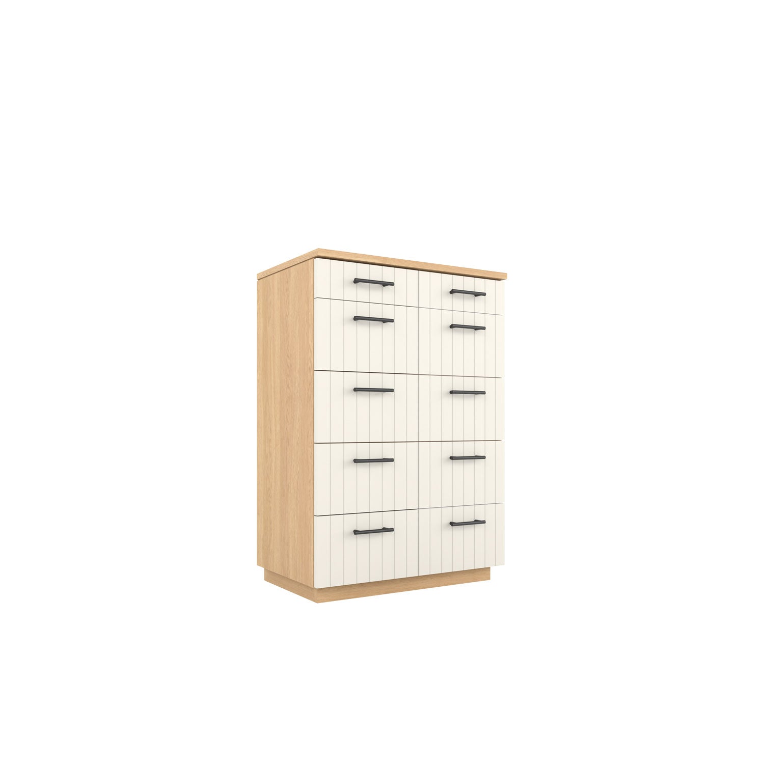 Booker 5 Drawer Tallboy 80 - Oak/Oak