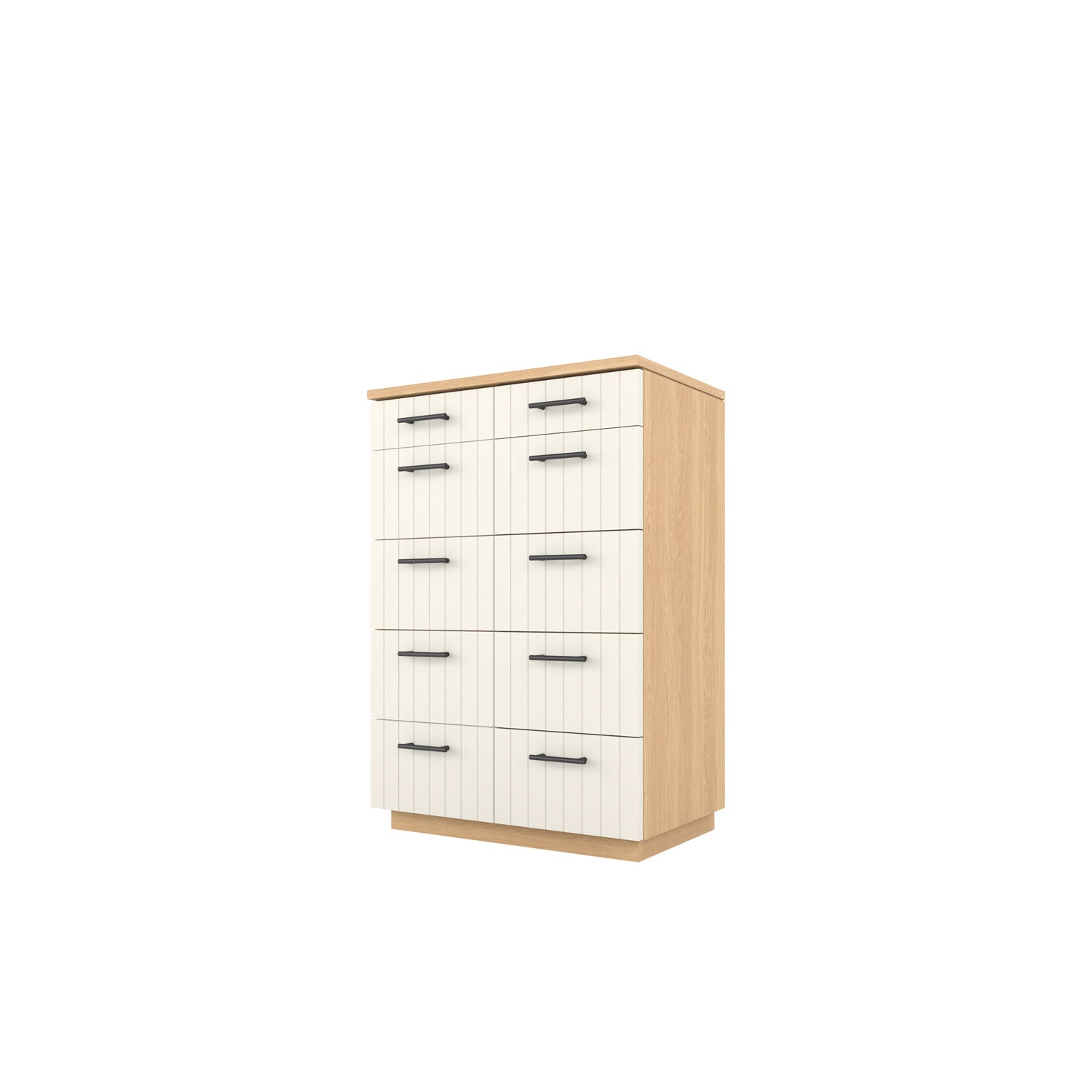 Booker 5 Drawer Tallboy 80 - Oak/Oak
