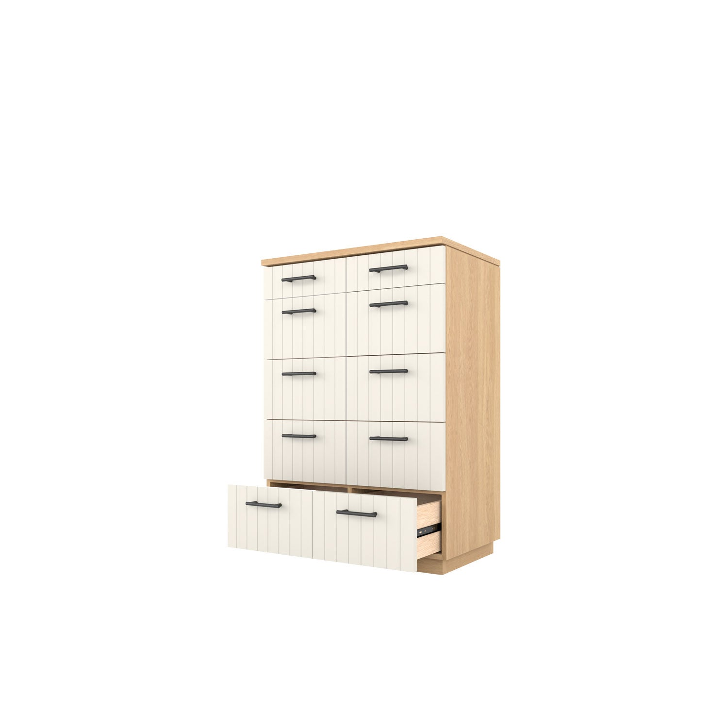 Booker 5 Drawer Tallboy 80 - Oak/White