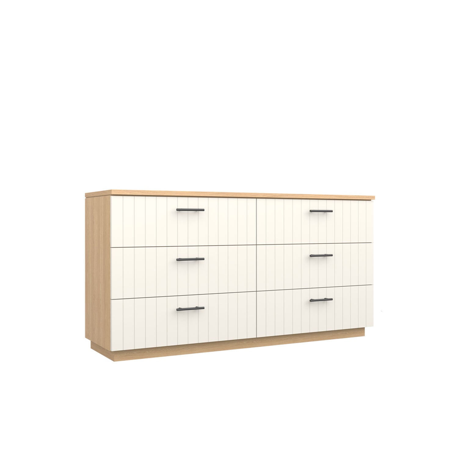 Booker 6 Drawer Dresser 160 - Oak/White / Oak Veneer