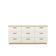 Booker 9 Drawer Dresser 180 - Oak/White / Oak Veneer