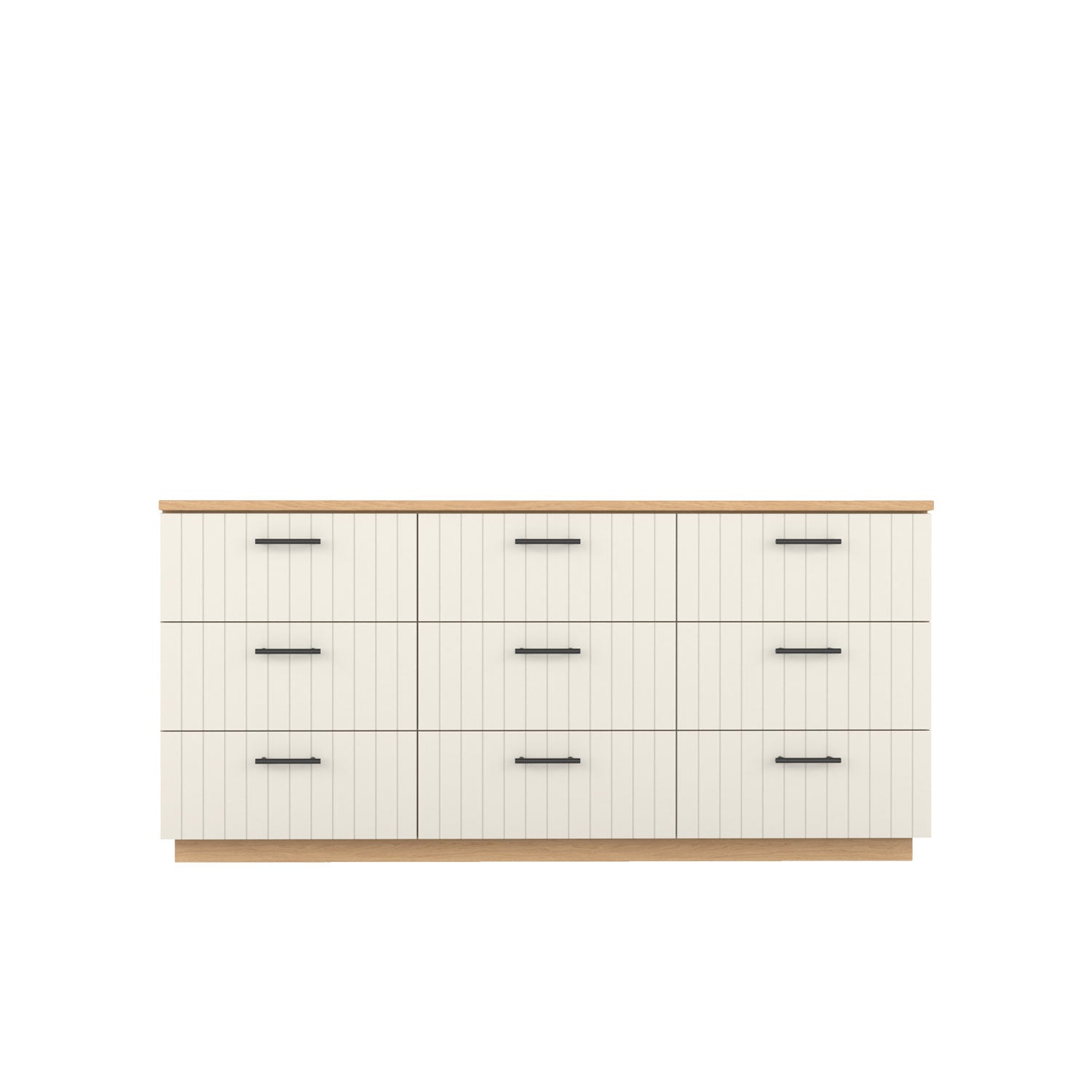 Booker 9 Drawer Dresser 180 - Oak/White / Oak Veneer