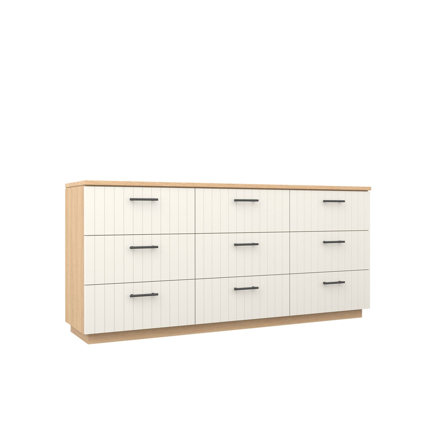 Booker 9 Drawer Dresser 180 - Oak/White / Oak Veneer