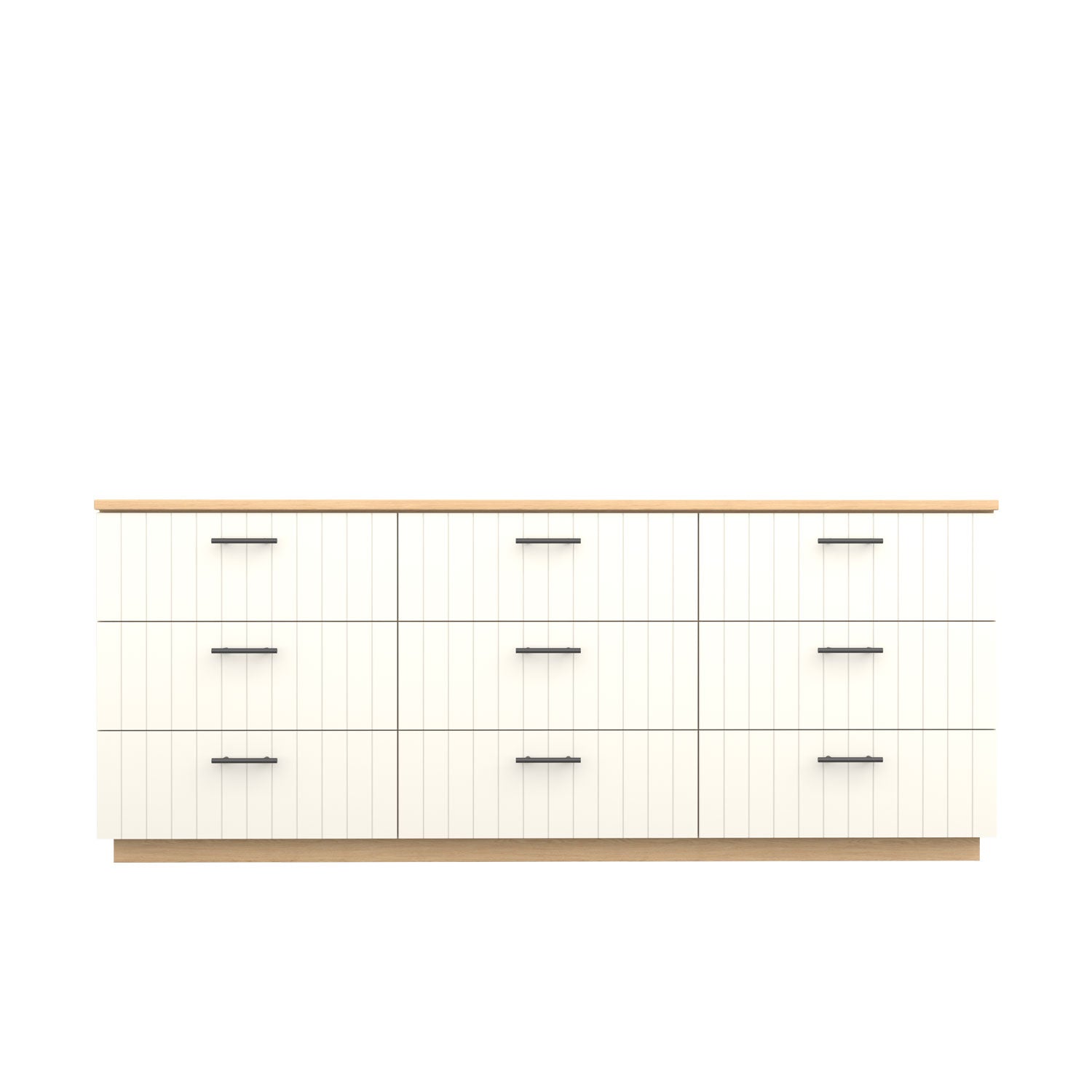 Booker 9 Drawer Dresser 210 - Oak/White / Solid Oak