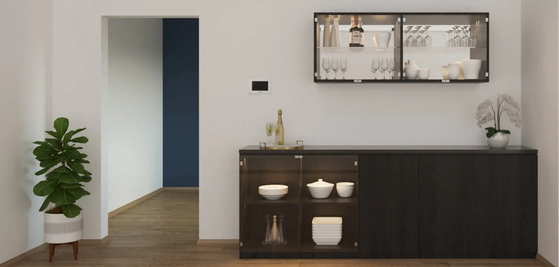 Built-In Bar & Display Unit – Black Open Pore Oak Veneer